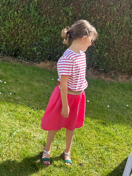 Teeshirt rayures rouge enfant