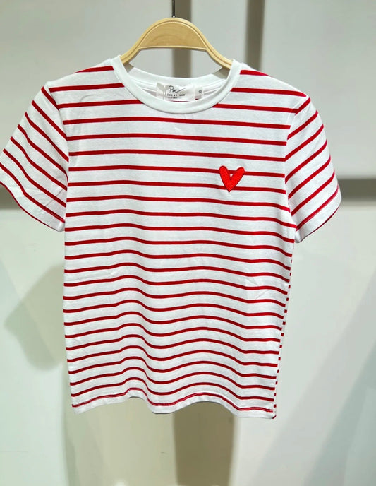 Teeshirt rayures rouge enfant