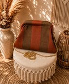 Sac rayé terracotta et marron