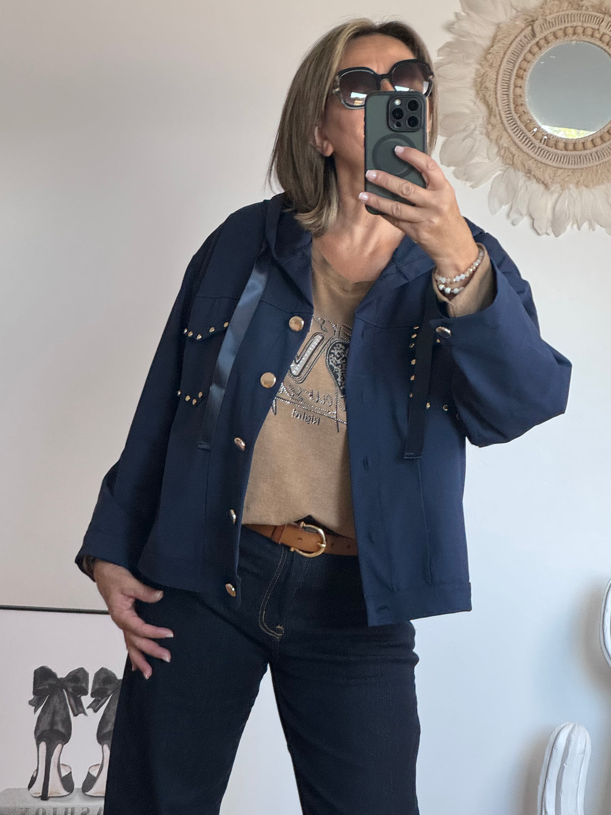 Veste casuel gold marine