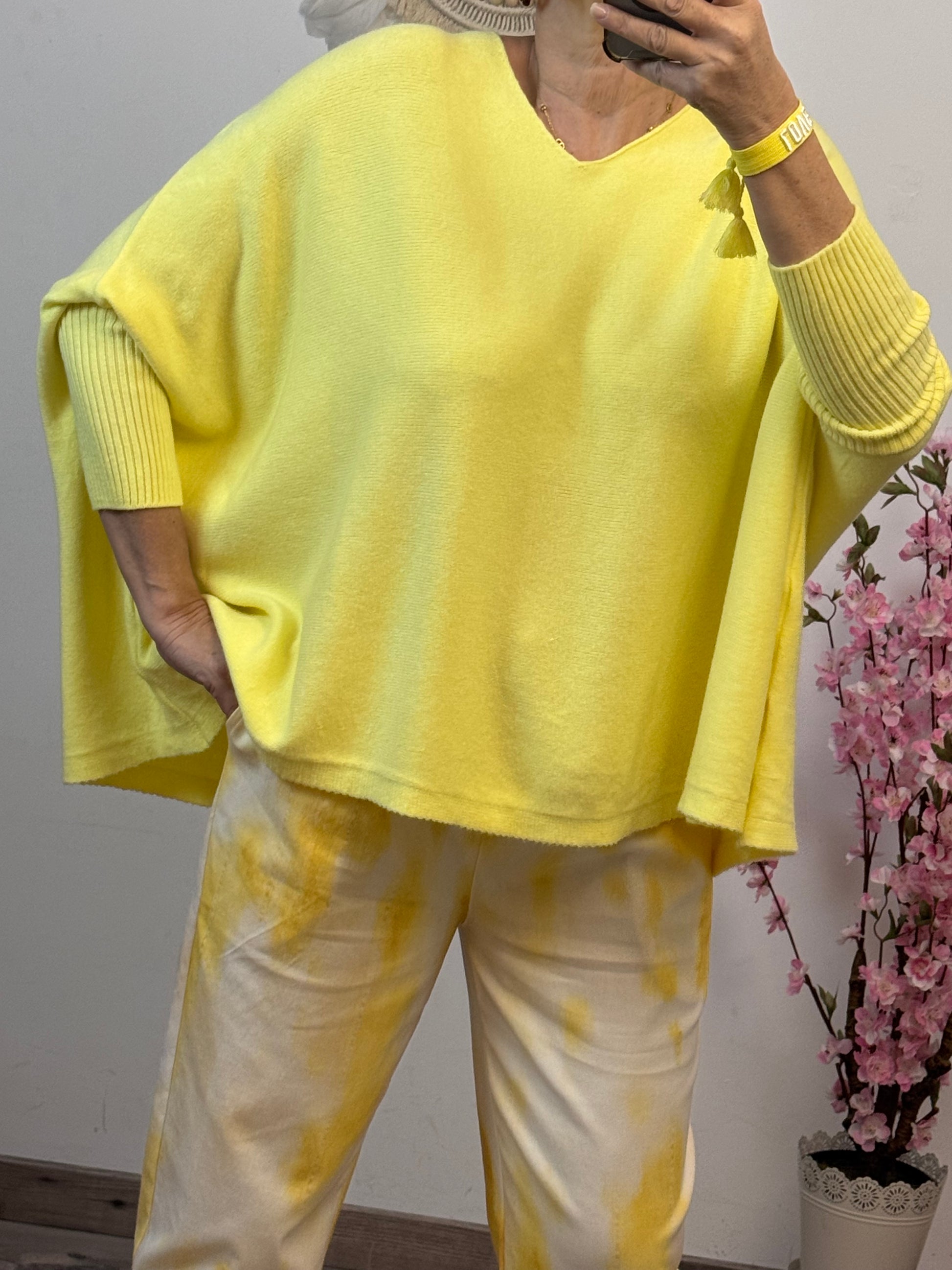 Pull oversize copine jaune TU 40/54