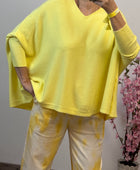 Pull oversize copine jaune TU 40/54