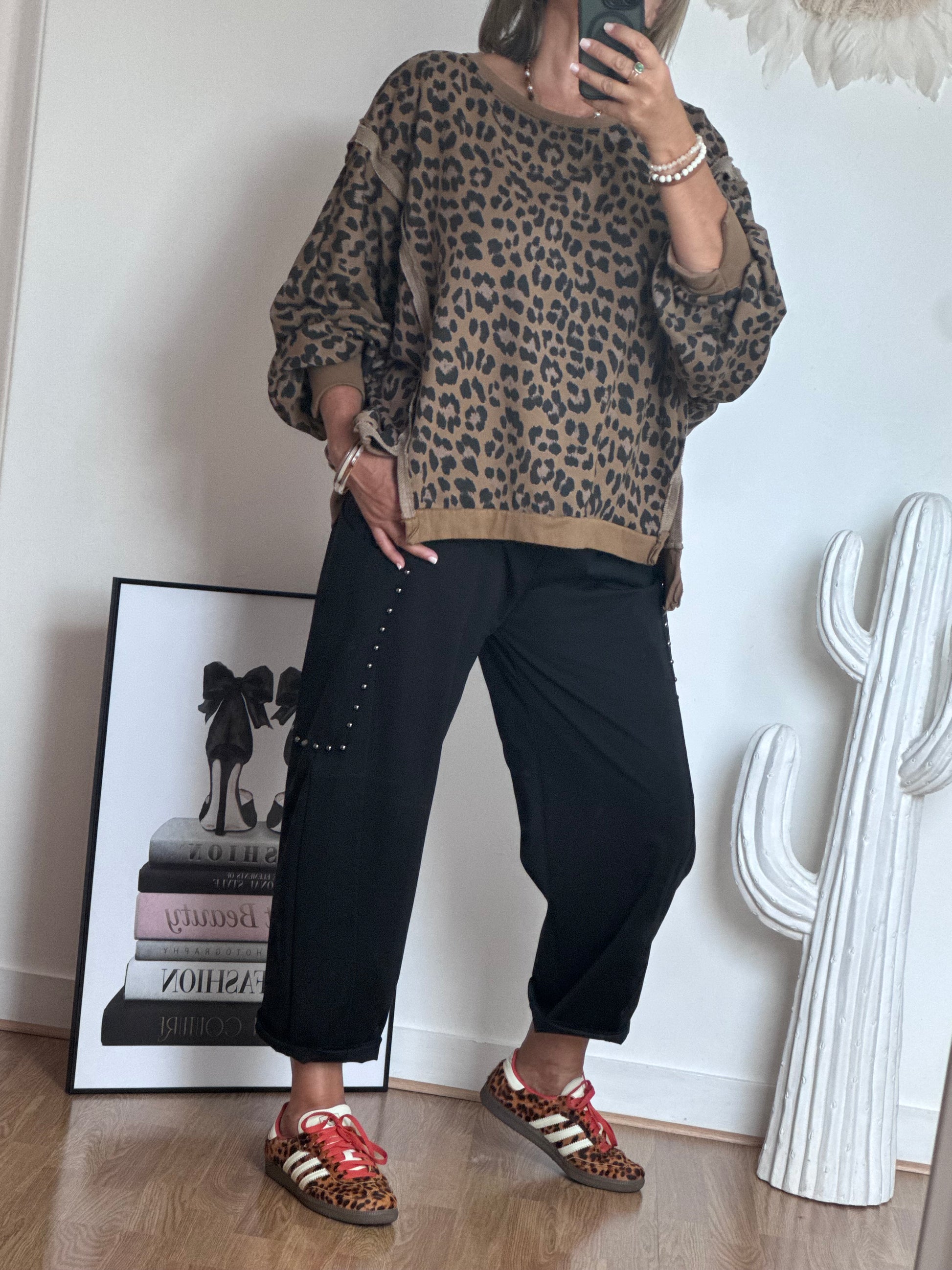 Sweat-shirt oversize Léo camel TU 38/50