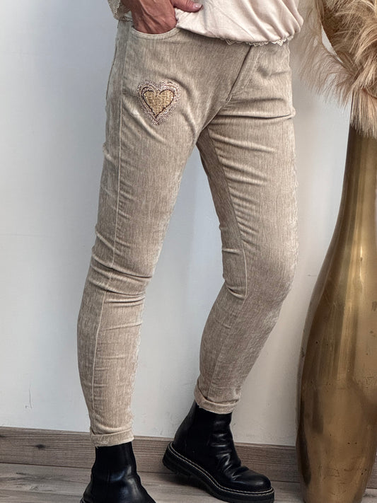 Pantalon velours beige