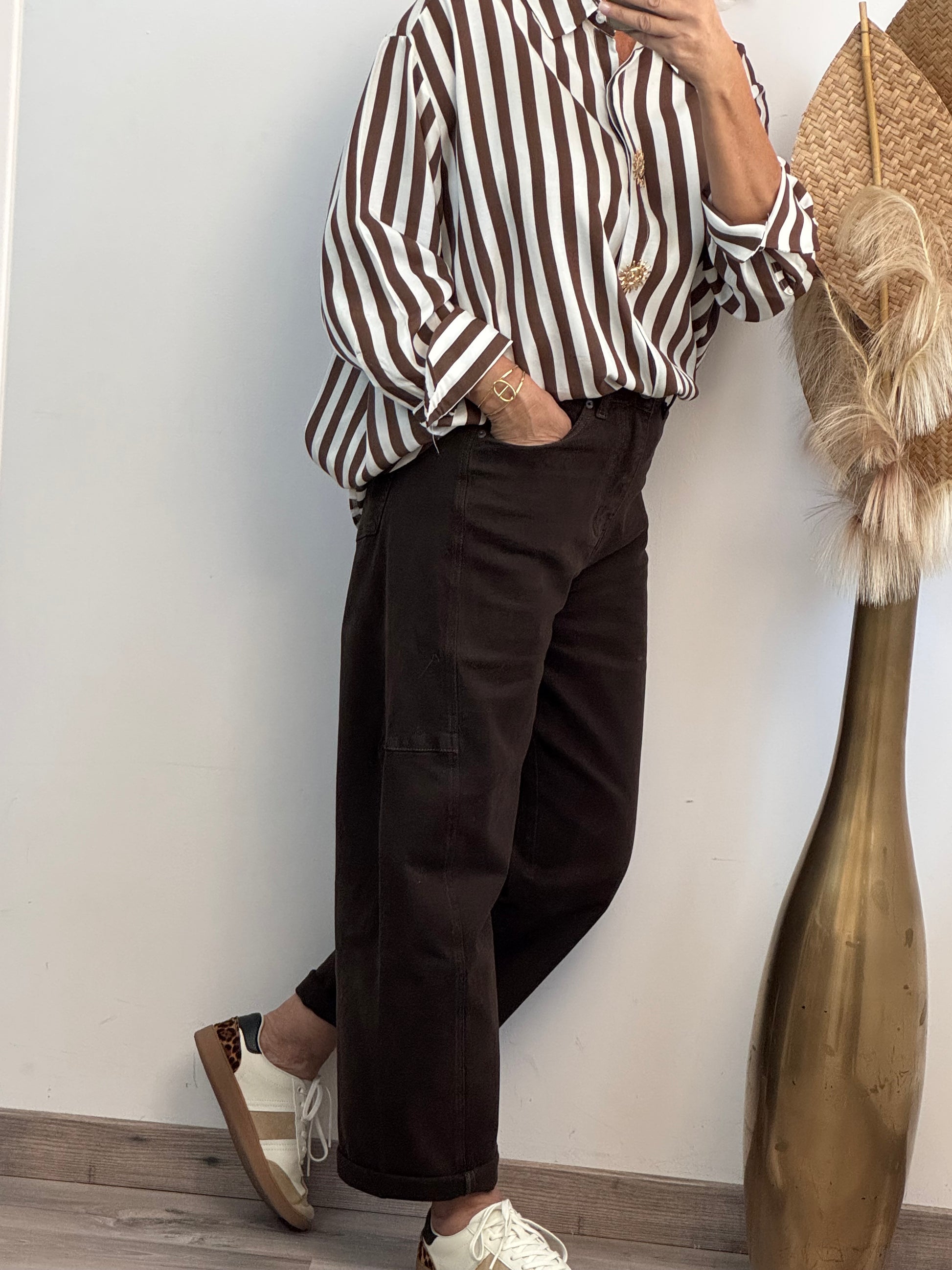Jeans balloon marron