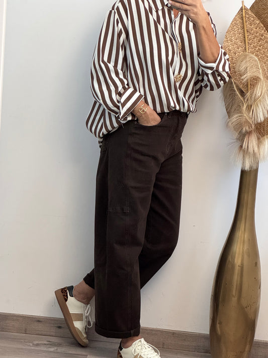 Jeans balloon marron