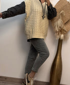 Pull crème manches jeans TU 44/50