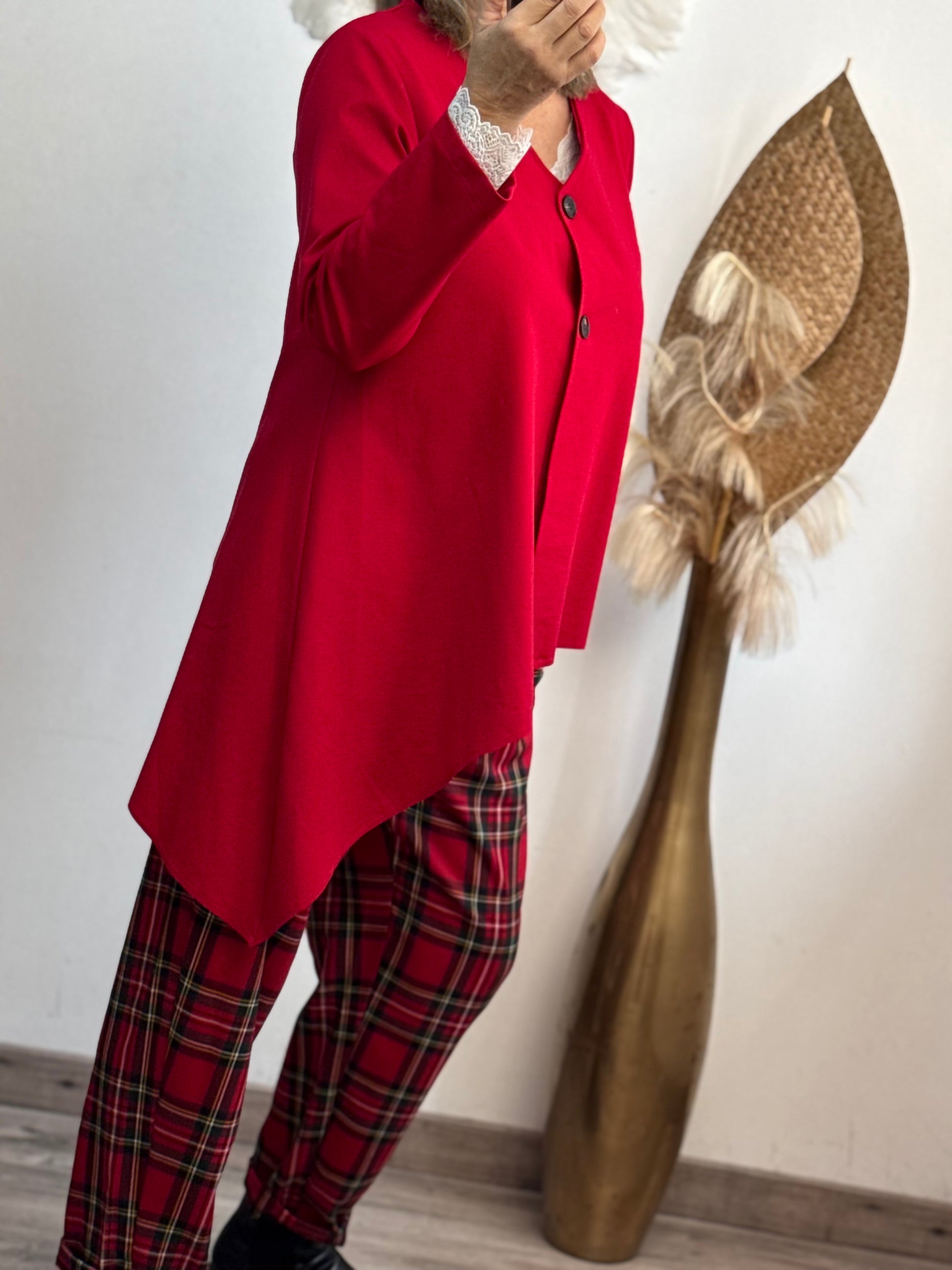 Haut asymétrique rouge