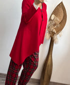 Haut asymétrique rouge