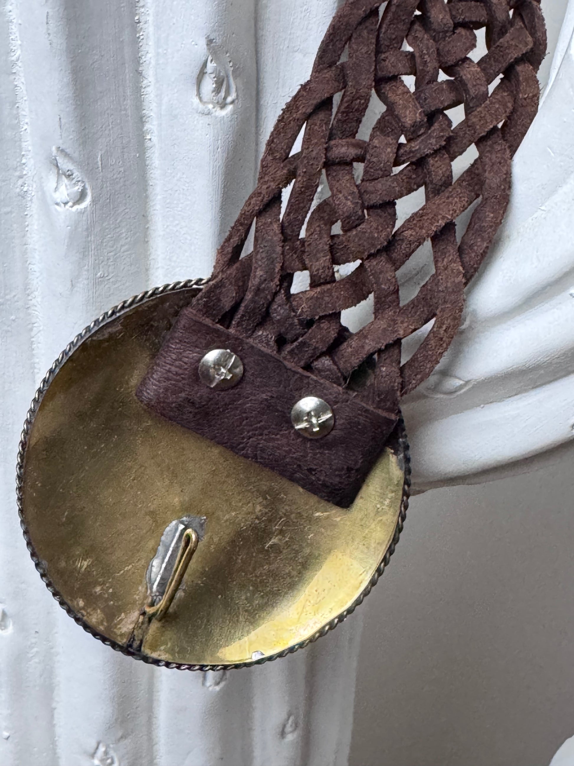 Ceinture cuir tressée marron