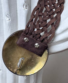 Ceinture cuir tressée marron