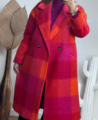 Manteau carreaux fuchsia