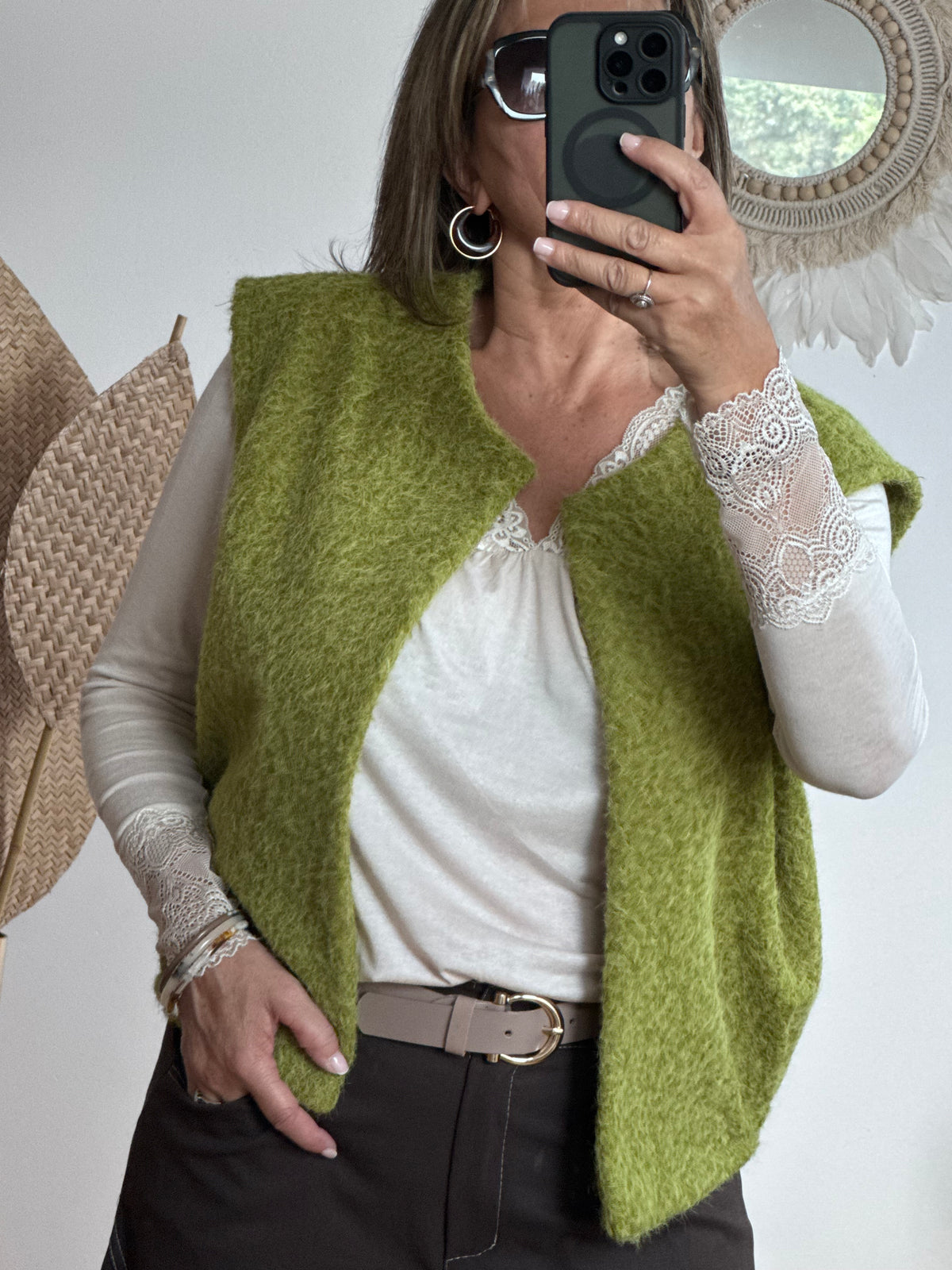 Veste sans manches vert pistache