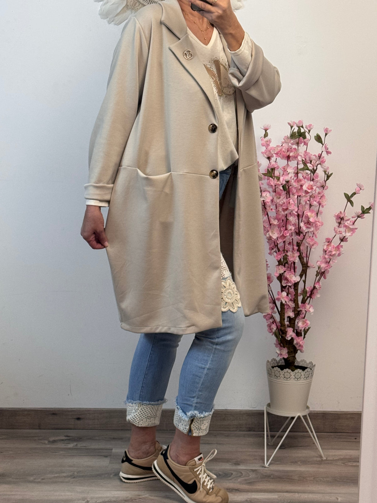 Veste longue casuel beige TU 46/52