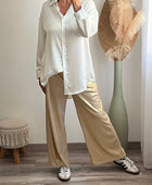 Chemise oversize longue blanche liseret brillant ✨