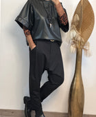 Haut similicuir noir