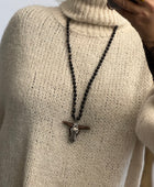 Pendentif tête de buffle noir artisanal