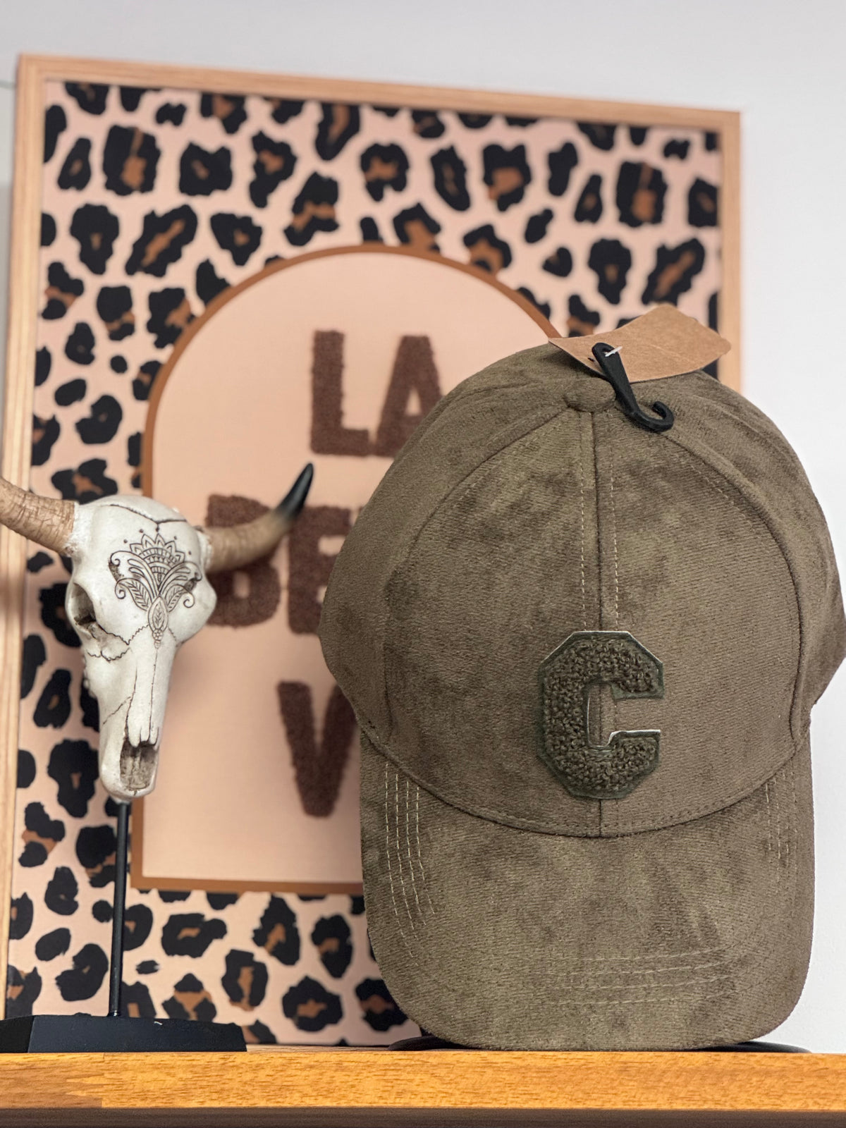 Casquette suédine kaki
