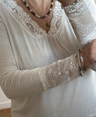 Top dentelle beige
