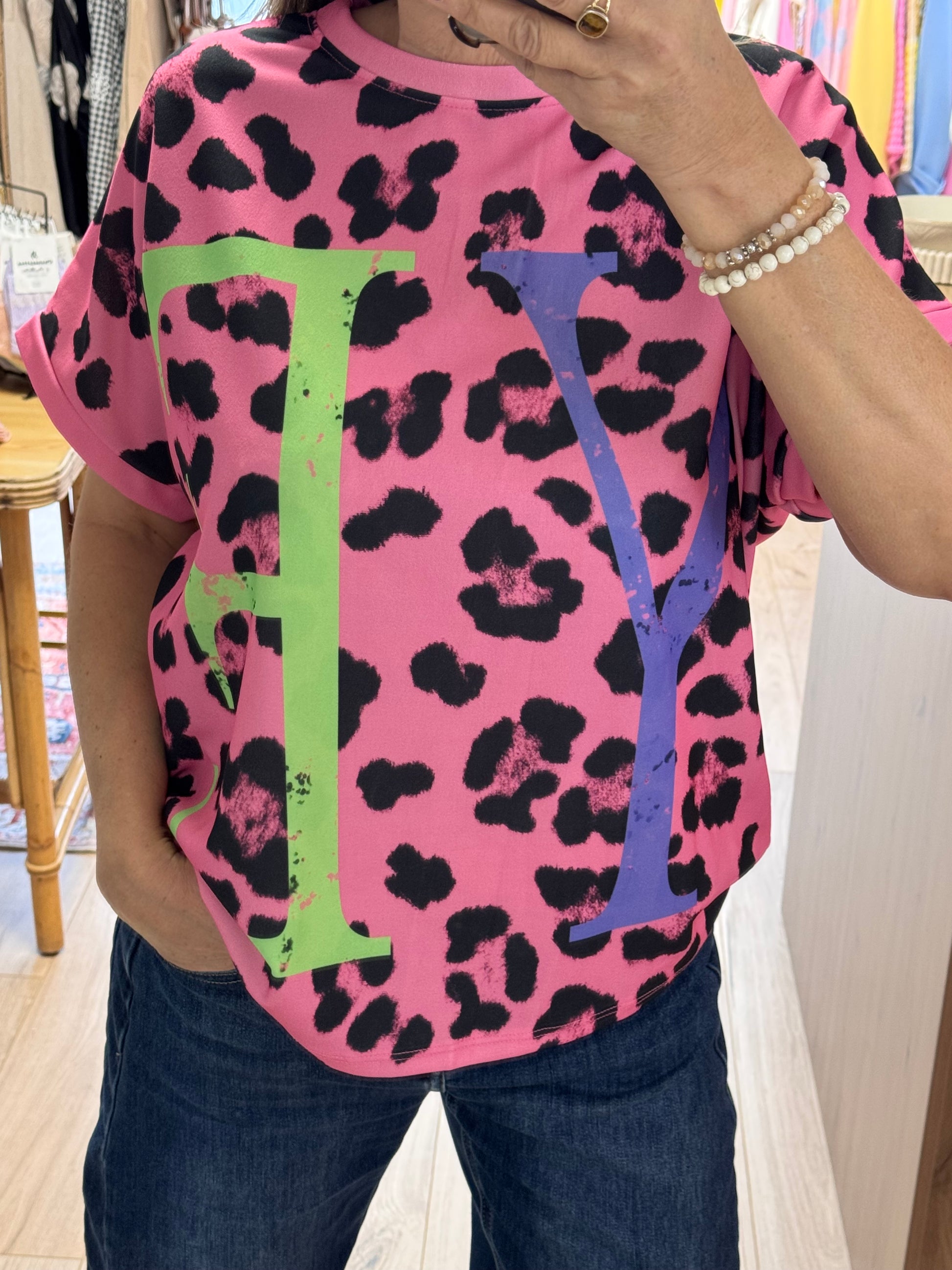 Teeshirt Léo Yeah fuchsia