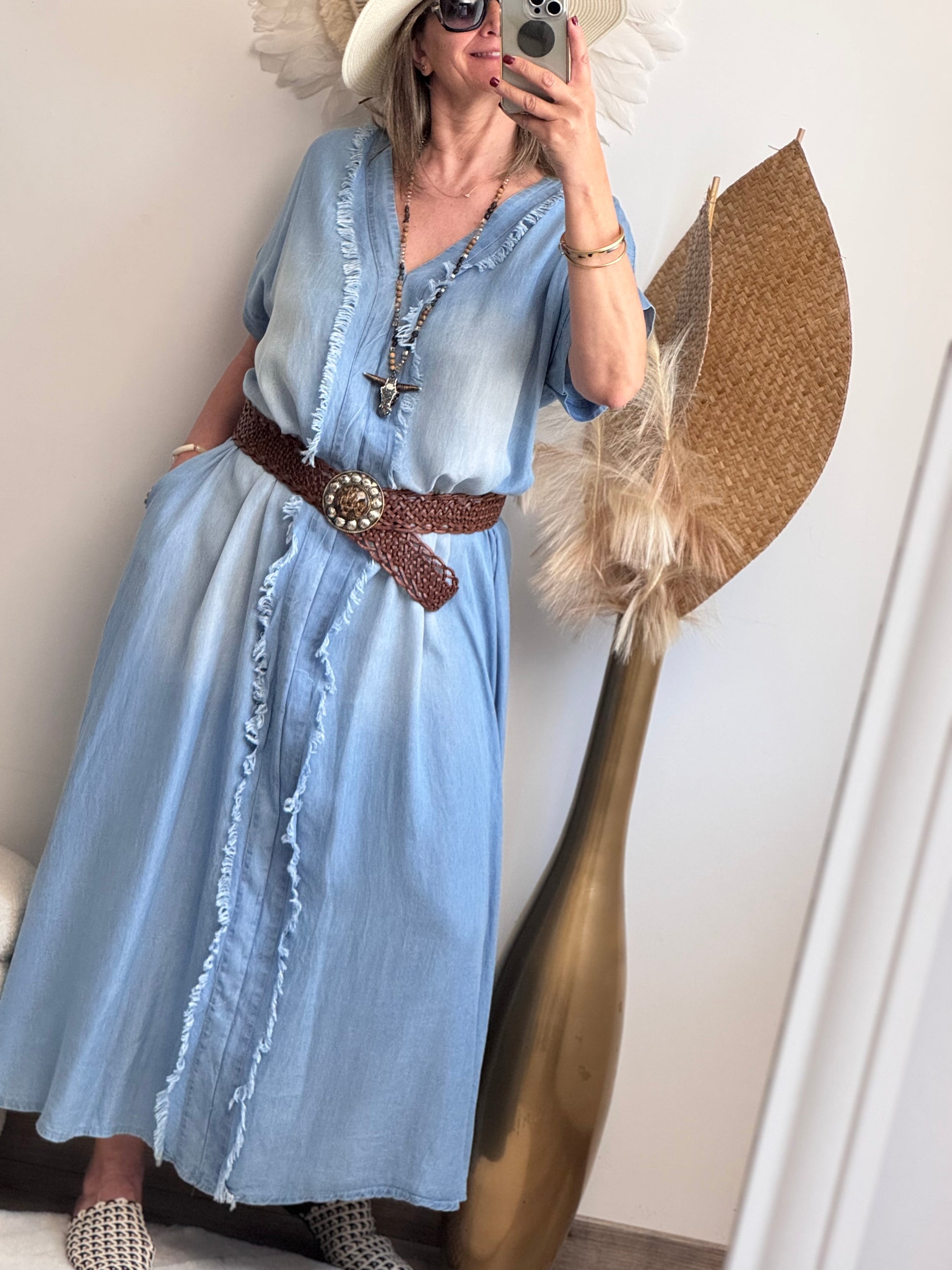 Robe longue bohème bleu TU 38/46