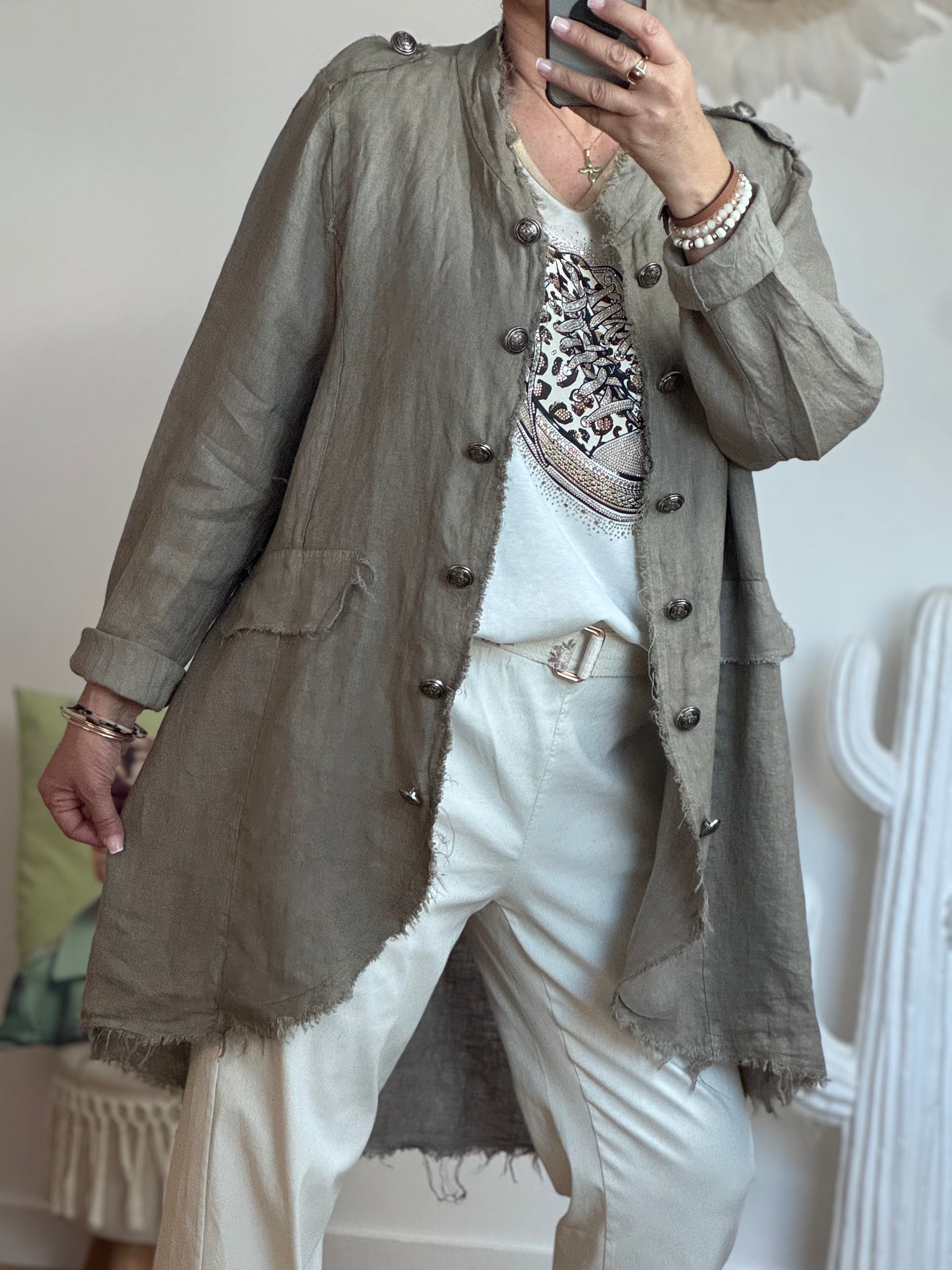 Veste lin taupe TU 42/48