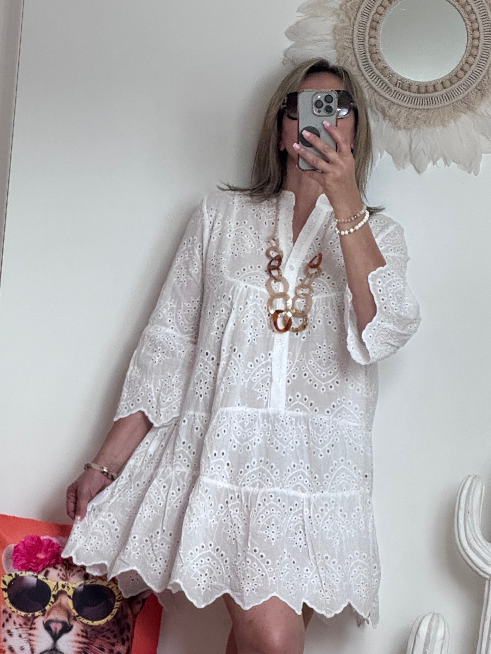 Robe broderie anglaise blanche TU 38/44
