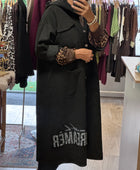 Veste longue suédine noire