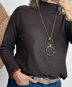 Pull maille col cheminé