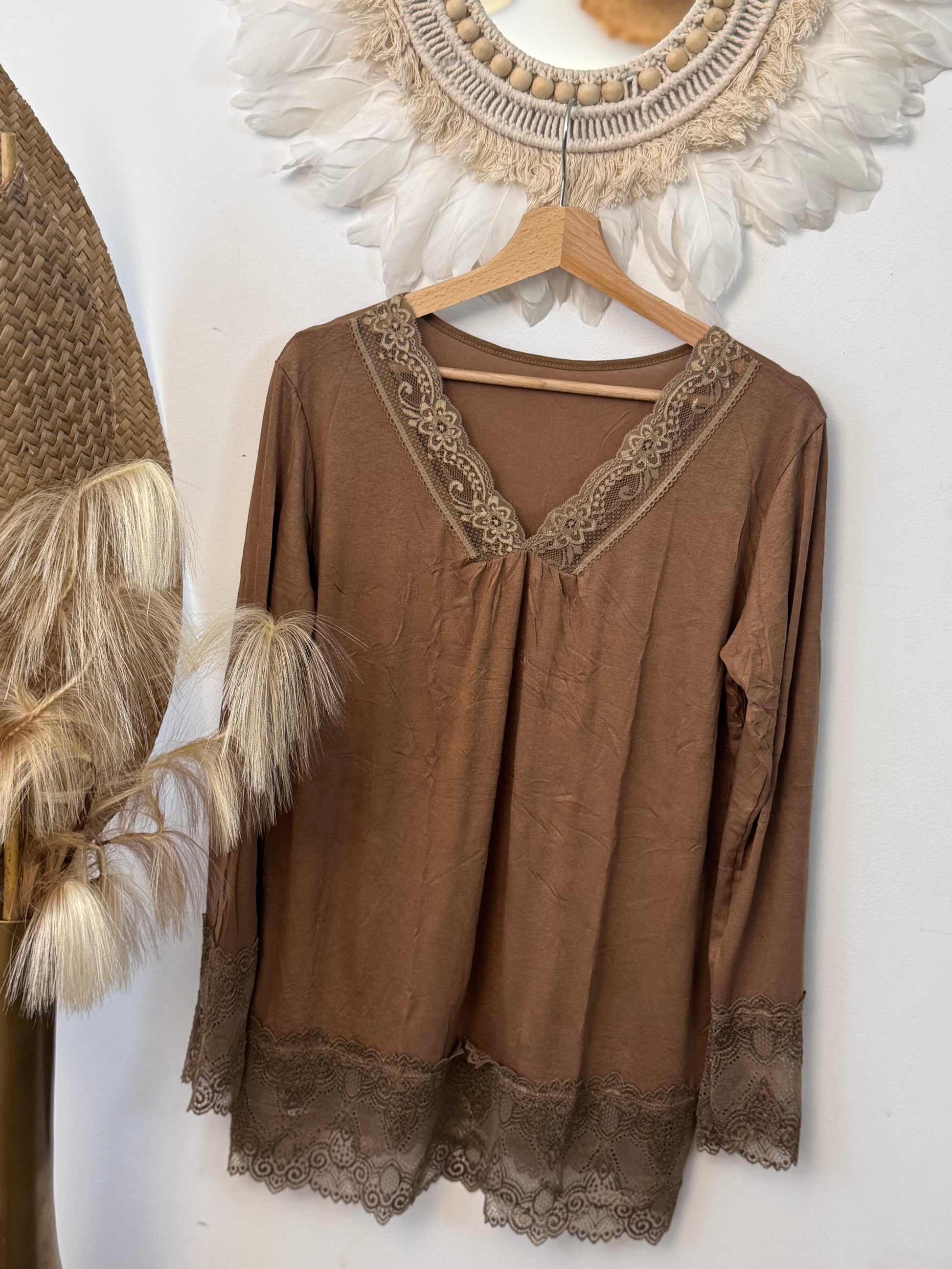 Top dentelle moka TU 40/46 et 46/50