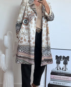 Veste longue bohème suédine