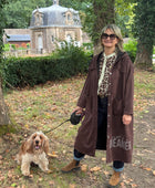 Veste longue suédine marron