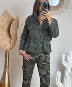 Veste velours milleraies kaki