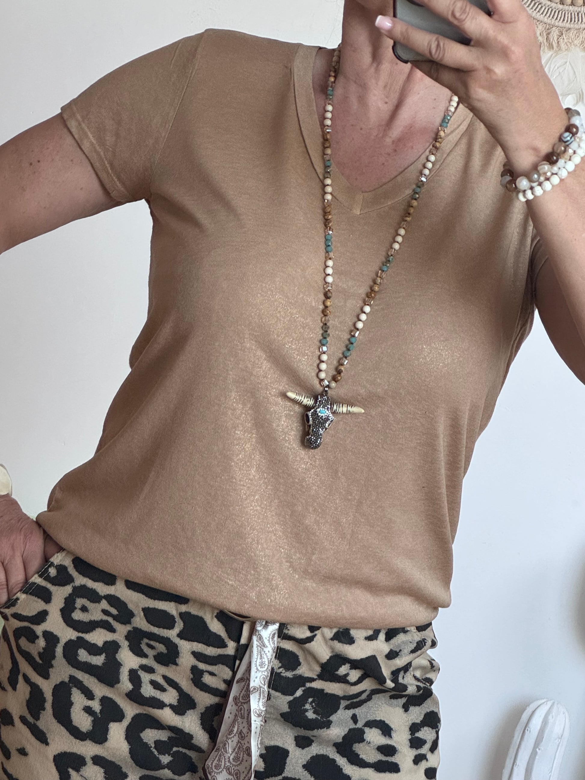 Teeshirt camel reflet doré TU 36/42