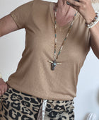 Teeshirt camel reflet doré TU 36/42