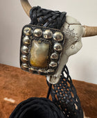 Ceinture bohème cuir véritable noir