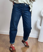 Jean barrel bleu denim