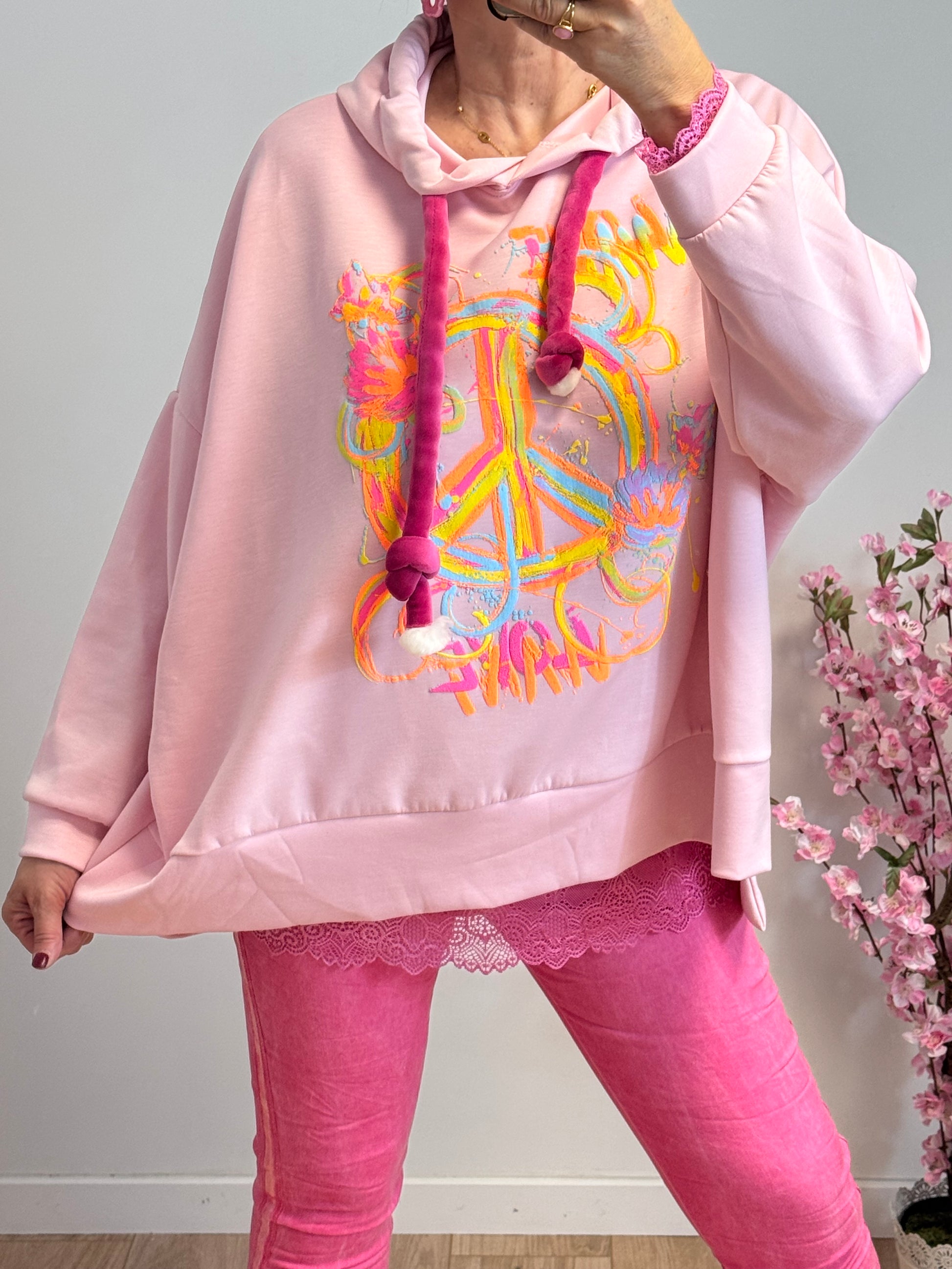 Sweat-shirt peace and love rose TU 38/48