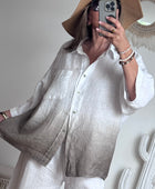 Chemise lin blanche/beige TU 38/48