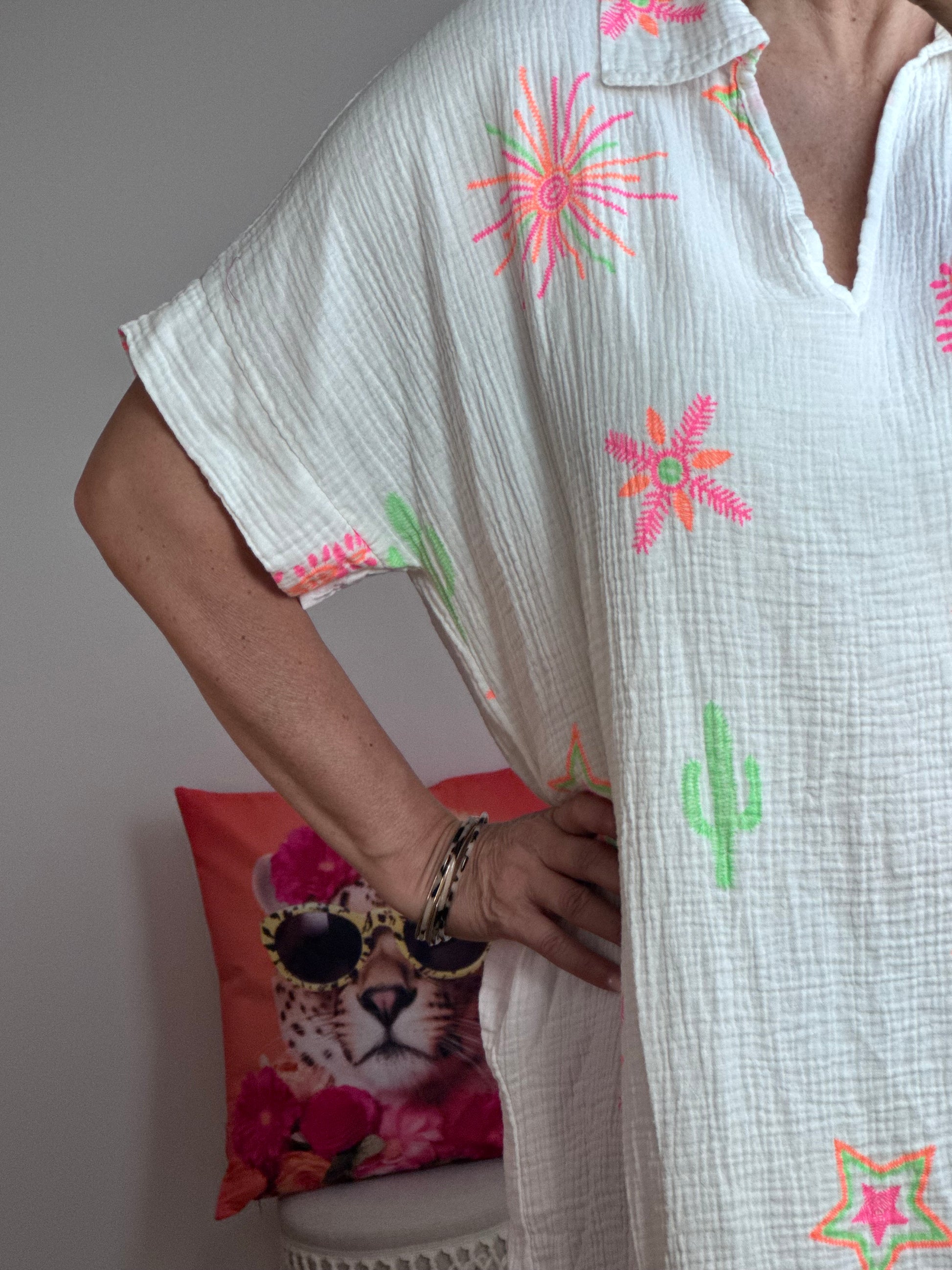 Robe gaze de coton blanche