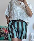 Short rayé marron/vert TU 42/48