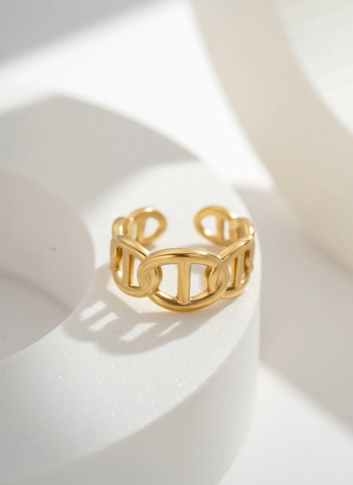 Bague "Maillons Élégants" 
Acier Inoxydable Ajustable