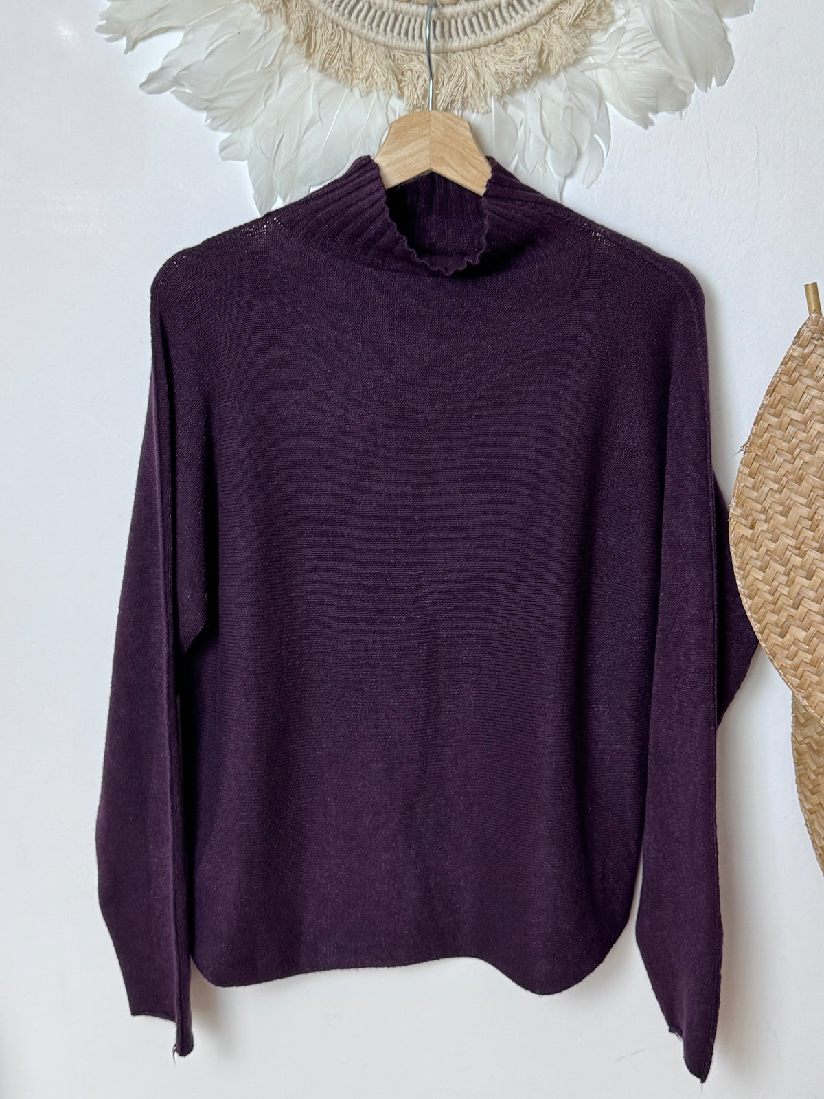 Pull maille col cheminé