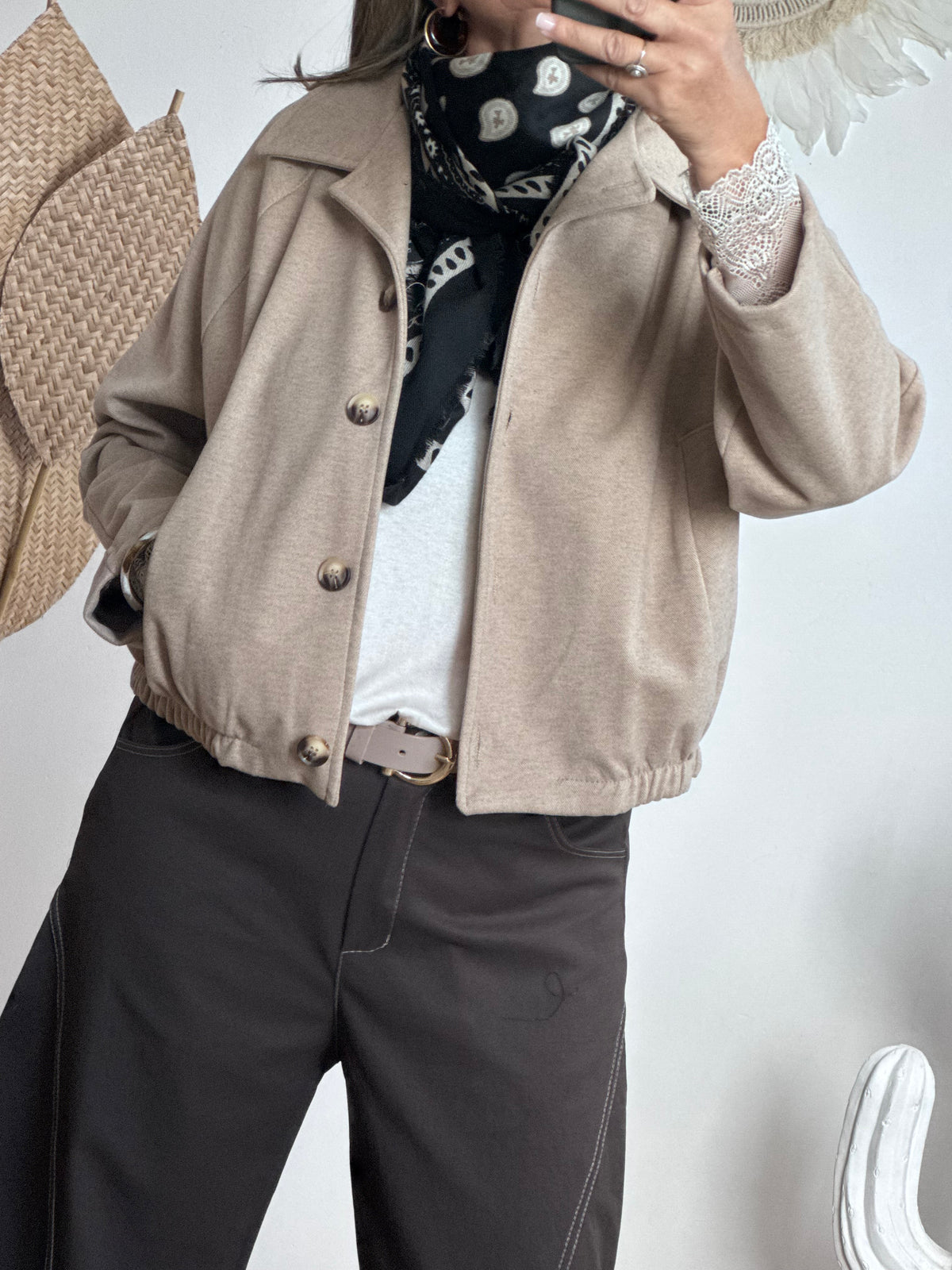 Veste courte beige