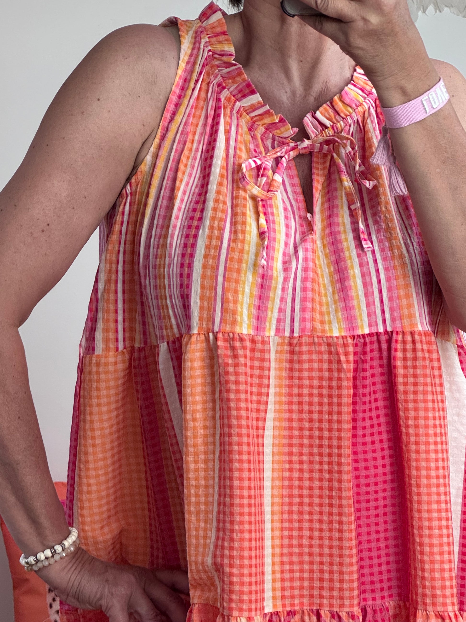 Robe Vichy orange /rose TU 38/44