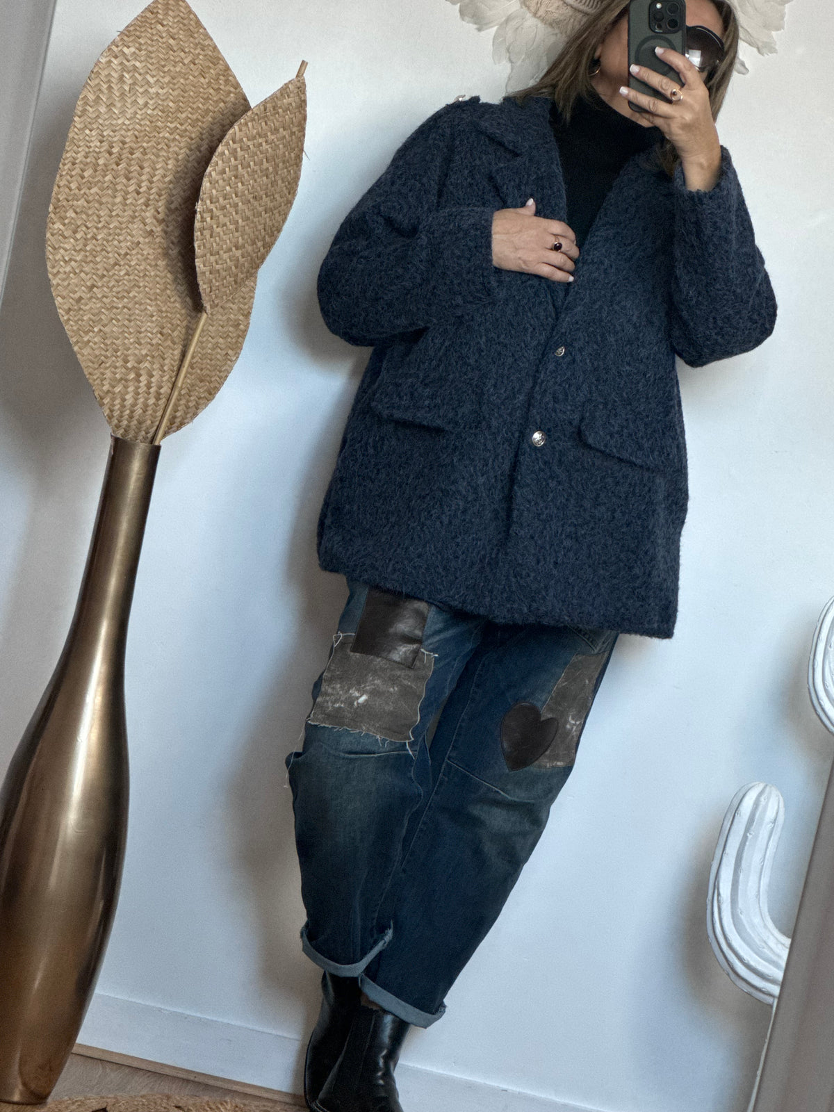Veste moumoute bleue