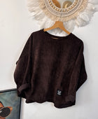 Sweat velours côtelé marron