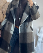 Manteau carreaux taupe