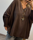 Pull Lucas oversize marron TU 44/54