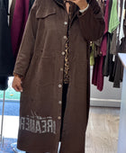 Veste longue suédine marron